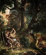 Eugene Delacroix Jacob Wrestling with the Angel Spain oil painting artist